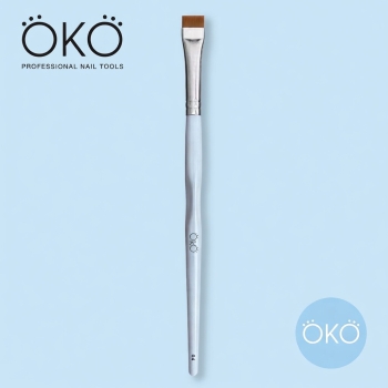 Pędzel OKO #4 szeroki prosty do brwi – równomierna aplikacja henny i farbki